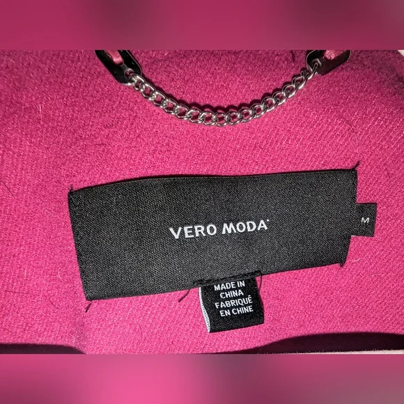 Vero Moda Hot Pink Pea Coat - Picture 4 of 9